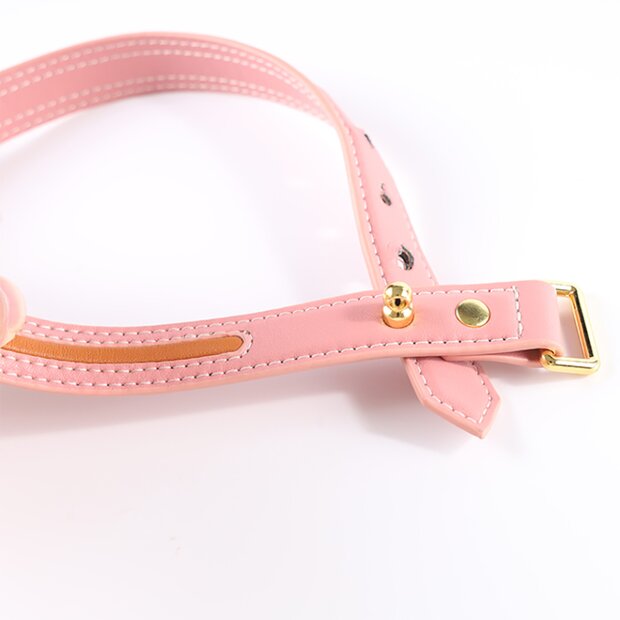 Sevanda Love Heart Butterfly Leather Collar - Pink