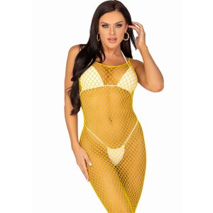 Leg Avenue Ankle-length mesh dress One Size Yellow