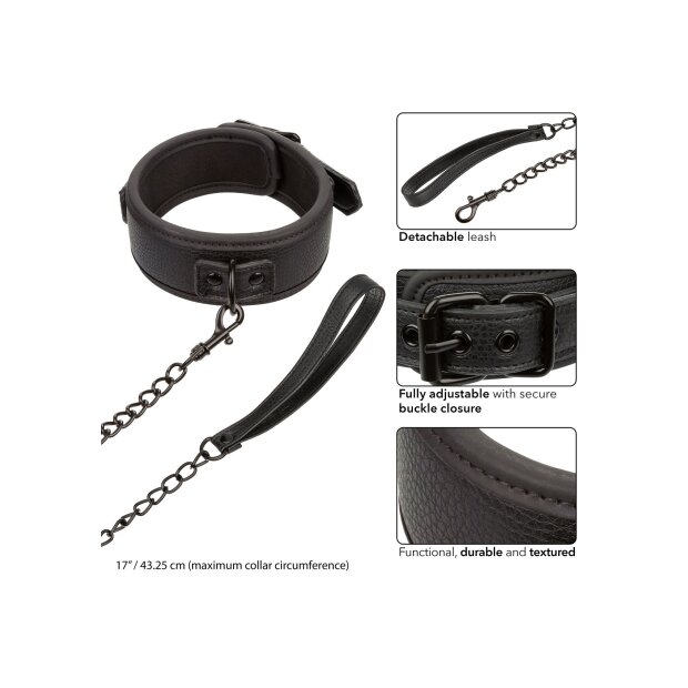 CalExotics Nocturnal Collection Collier et Laisse Noir
