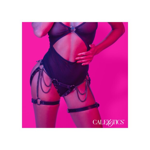 CalExotics Euphoria Collection Harnais de Cuisse avec Chaînes Noir
