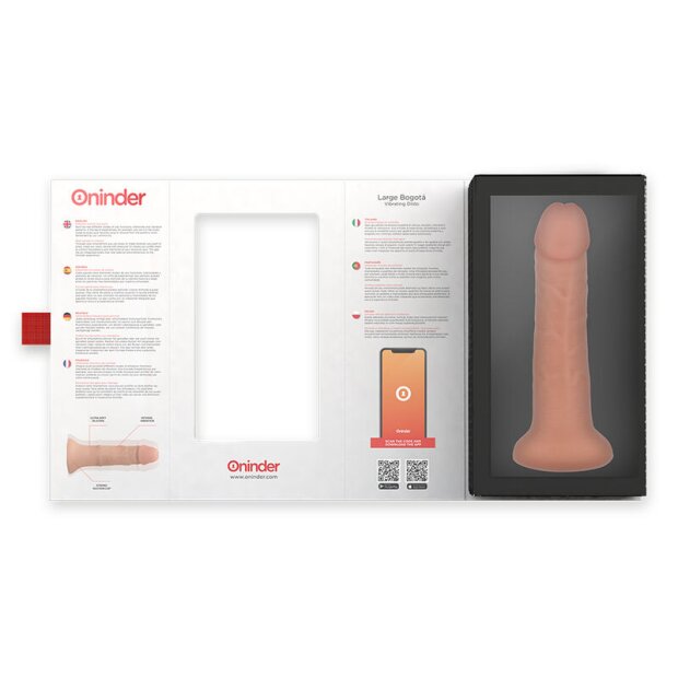 ONINDER Large Bogota Vibrator Dildo 9 Speeds Natural 22 cm Free App