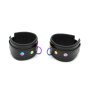 Leather Handcuffs Black Rainbow