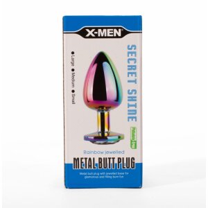 X-MEN Secret Shine Metal Butt Plug Rainbow M 3,4 cm