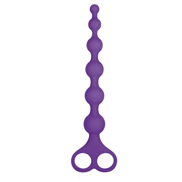 NMC 8 Inch Ribbed Silicone Anal Beads Purple