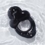 HoneyPlayBox - Anello-App-Controlled Vibrating Double Cock Ring with Clitoral Stimulator Black