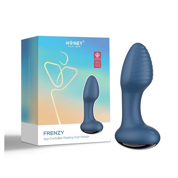 HoneyPlayBox - Frenzy-Pressure Sensing App-Controlled Rotating Butt Plug Blue