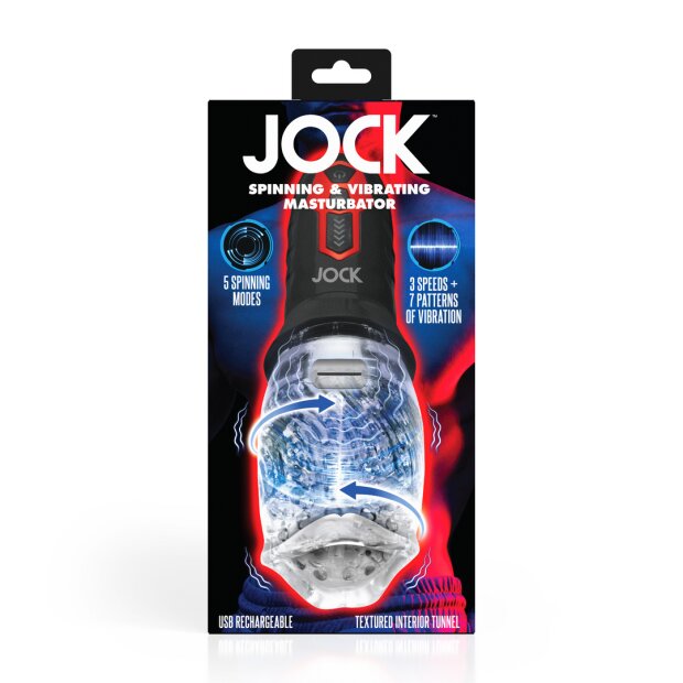 Curve Toys Spinning and Vibrating Masturbator - Transparent/Black