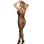 SUBBLIME Fishnet Crotchless Bodystocking With Straps On The Shoulders Black One Size