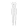 SUBBLIME Bodystocking White Fishnet Crotchless With Bows One Size