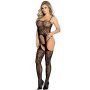SUBBLIME Fishnet Crotchless Bodystocking With Black Straps One Size