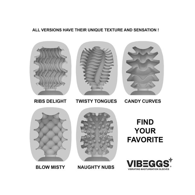 VIBEGGS - Twisty Tongues - Vibrating Masturbation Sleeve - White