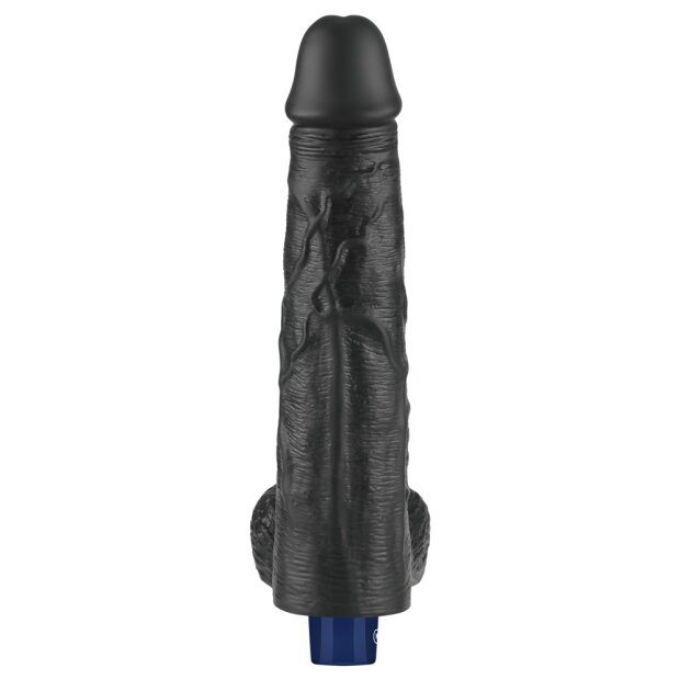 Lovetoy 10" REAL SOFTEE Rechargeable Vibrating Dildo (Black)