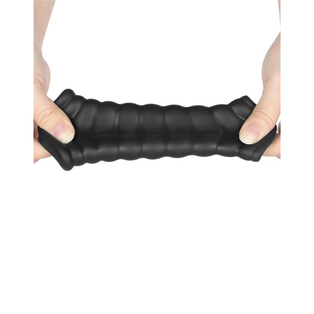 LoveToy Wave Knights Ring Vibrating Penis Sleeve  (Ø 3.7 cm) Black