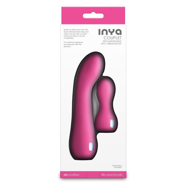 NS Novelties Inya Couplet 2-Piece Vibrator Set Pink 15.2 cm Ø 3.9 cm