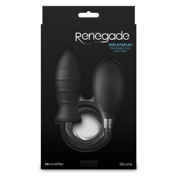 Ns Novelties Renegade Inflataplay Inflatable Plug Black 10.5 cm Ø 4 cm
