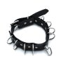 Kiotos Lederhalsband mit Multi D-Ringen Schwarz