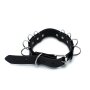 Kiotos Lederhalsband mit Multi D-Ringen Schwarz
