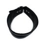 Kiotos High-Neck Lederhalsband mit Reißverschluss Schwarz