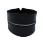 Kiotos High-Neck Lederhalsband mit Reißverschluss Schwarz
