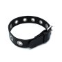 Kiotos Schmales Lederhalsband mit Multi-Metall-Ösen Schwarz