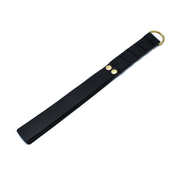 Kiotos Leder Paddle mit D-Ring Schwarz Gold