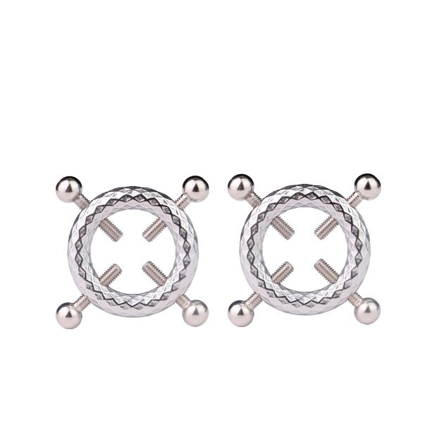 Kiotos Circular Nipple Clamps Bells & Leather Harness