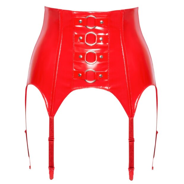 Black Level Vinyl Suspender Straps red L