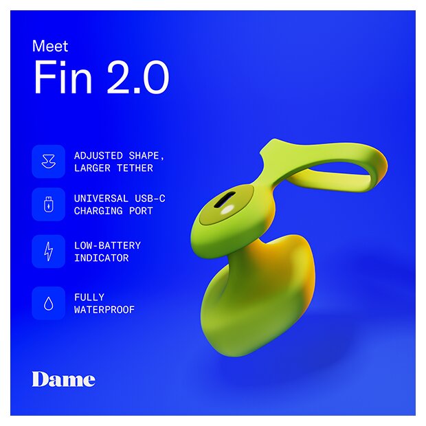 Dame Fin 2.0 Finger Vibrator Citrus