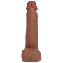 RealRock Vibrating and Thrusting Straight Cock with Balls - 8 / 20,5 cm - Tan