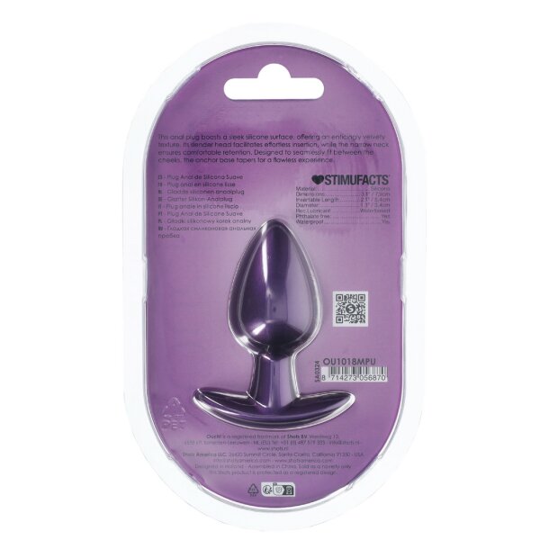 Ouch! Smooth Silicone Anal Plug  Medium 7,9 cm ø 3,1 cm Lila