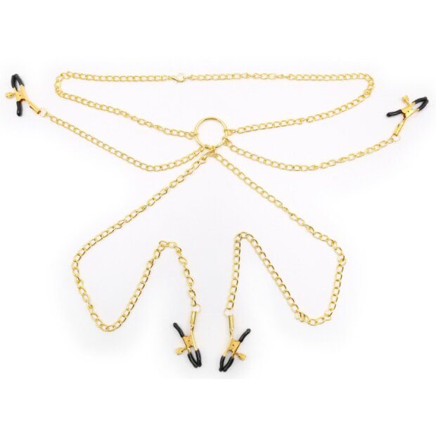 KINKgear Nipple Quattuor Pliers for Nipples and Intimate Zones Gold