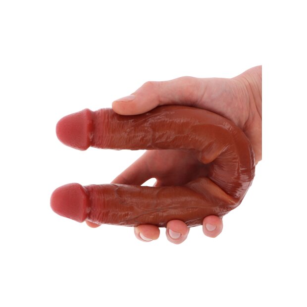 ToyJoy Get Real Silicone Foreskin Double Dong 40 cm Caramel skin tone