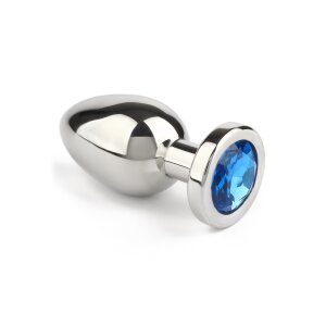 Mr. Steel Jewled Butt Plug Small Blue 2,5 cm