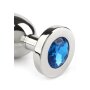 Mr. Steel Jewled Butt Plug Medium Blue 3 cm