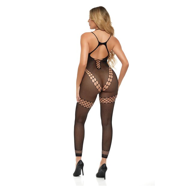 Take You There Bodystocking Black Onesize - Queensize
