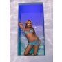 Leg Avenue Mesh top,g-string & sarong blue S/M - M/L