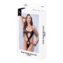 Baci Criss Cross Wetlook Teddy Black Onesize - Queensize