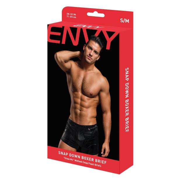 Envy Snap Down Boxer Brief Black S/M - L/XL