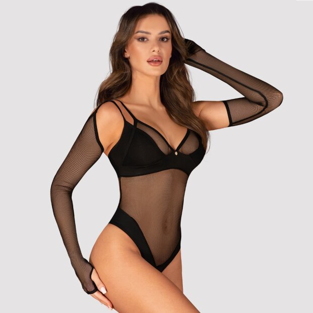 Obsessive Nesari Netzhandschuhe extra lang schwarz M/L - XL/XXL