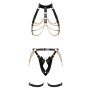 ZADO Leder Harness Set Schwarz/Metall S/M - L/XL