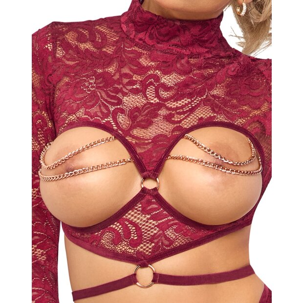 Abierta Fina Top und Rio offen rot S - XL