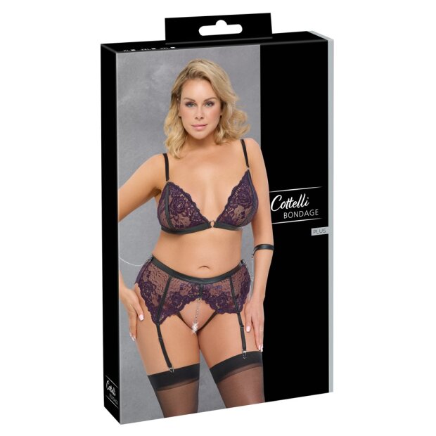 Cottelli Collection BH Set Bondage Schwarz XL - 3XL