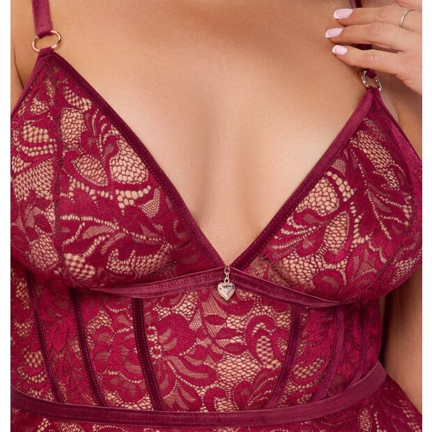 Cottelli Collection Babydoll rot XL - 3XL