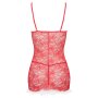 KOTEK Kristinella babydoll & thong red-white S/M - L/XL