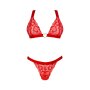 Obsessive Elianes Set BH und String mit Spitze rot XS/S - XL/XXL
