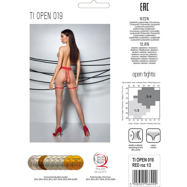 Passion Tiopen 019 Stocking Red (20 DEN) XS/S - M/L