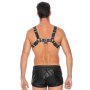 Shots Leder Brustgeschirr schwarz S/M - L/XL