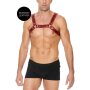 Shots Leder Brustgeschirr rot S/M - L/XL