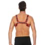 Shots Leder Brustgeschirr rot S/M - L/XL