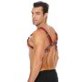Shots Leder Brustgeschirr rot S/M - L/XL